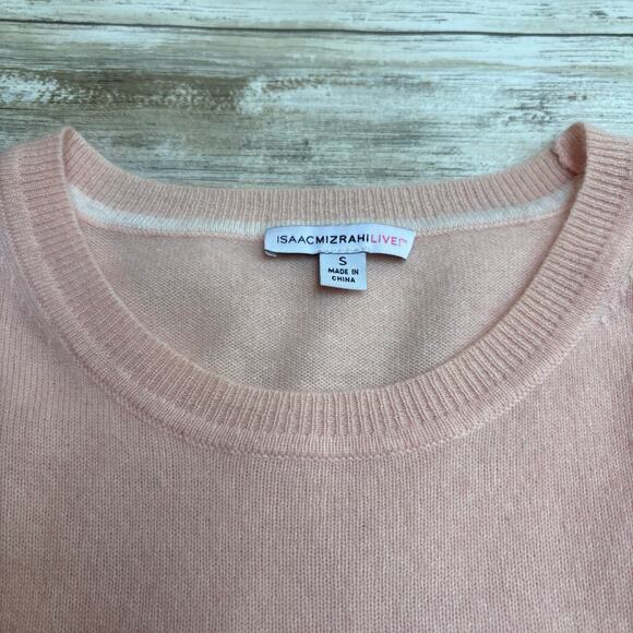 Isaac Mizrahi 100% Cashmere Sweater Tunic Sz S Pastel Pink Crew Neck Preppy Soft - Picture 8 of 9